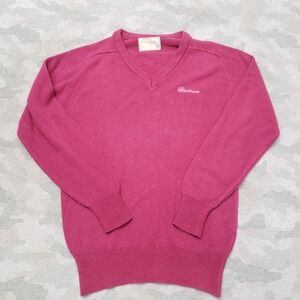 Vintage Hogan Sweater Womens Medium Pink Pullover‎ V-Neck Long Sleeve